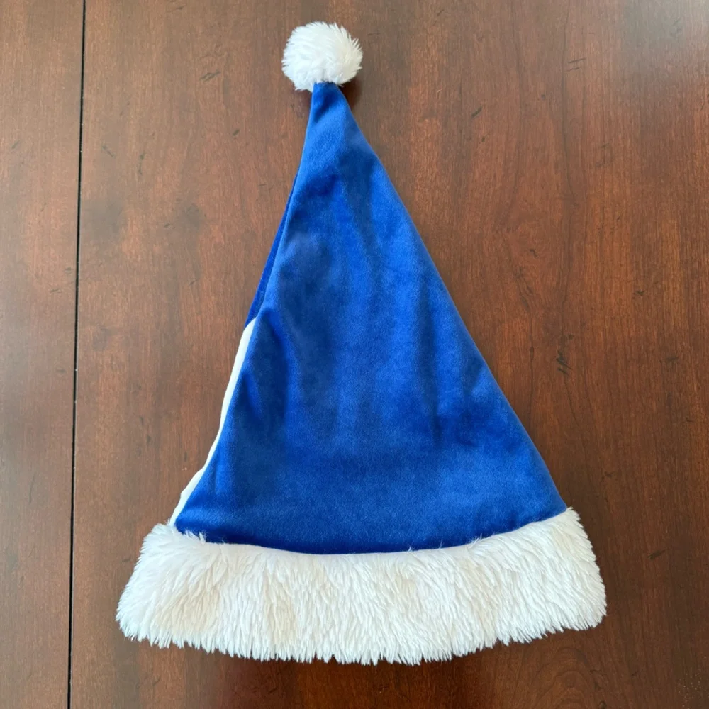 NFL‎ Indianapolis Colts Santa Holiday Christmas Hat Blue White Embroidered